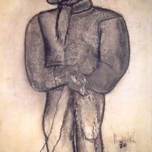 Permeke_Boer met schop 1930_Houtskool op papier