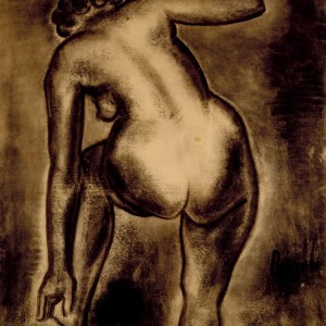 Permeke_Naakt op de rug gezien 1943_Houtskool op papier 2