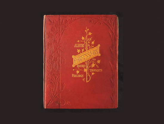 Cover van de originele ‘Confessions. An Album to Record Thoughts, Feelings, etc.’