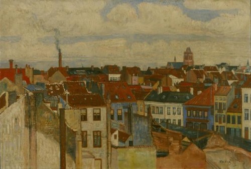 James Ensor, De daken van Oostende (1901, olieverf op doek)