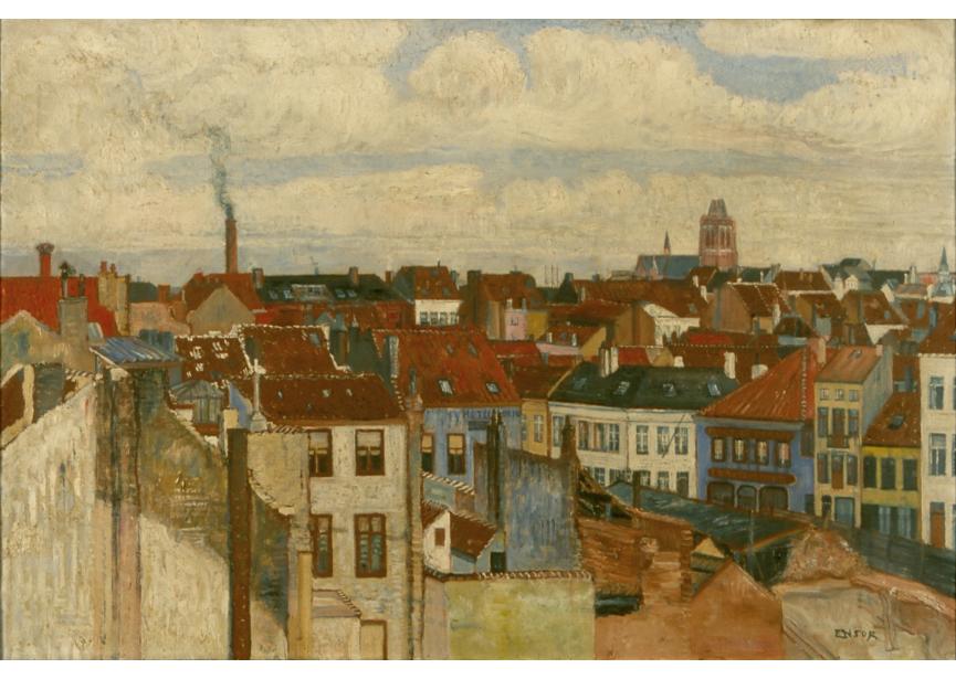James Ensor, De daken van Oostende, 1901